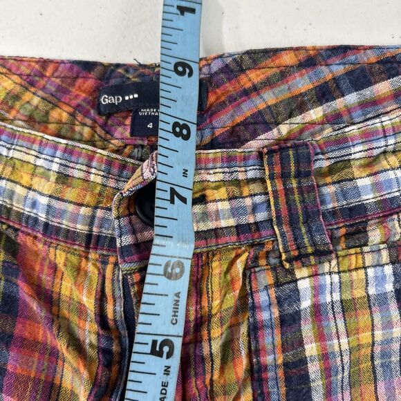 GAP Shorts Womens 4 Plaid Chino Rainbow‎ Colorful Preppy - Picture 5 of 6